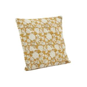 Coussin à fleurs jaune et blanc