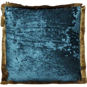 Coussin à franges Cannes 45x45cm bleu pétrole Kare Design