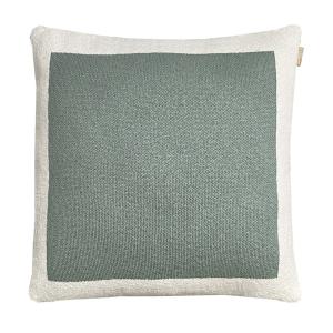 Coussin affiche en tricot uni vert sauge 50x50