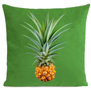 Coussin ananas fruit suédine vert 40x40cm