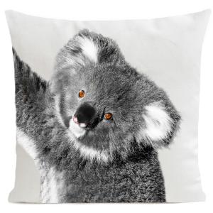 Coussin animal koala suédine blanc 40x40cm
