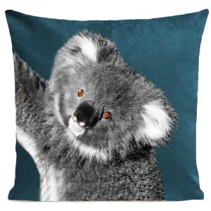 Coussin animal koala suédine vert 40x40cm
