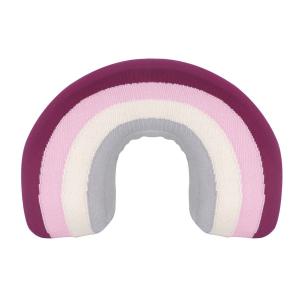 Coussin Arc-en-Ciel en coton rose