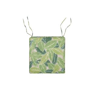 Coussin au motif feuilles vertes et beiges pour chaise 46x4…