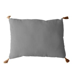 Coussin avec pompons en jute jute/coton gris clair 50x70 cm