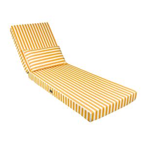 Coussin bain de soleil premium avec coussin - Rayures Jaunes