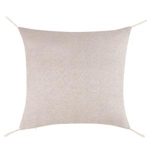 Coussin beige irisé à pompons 60x60