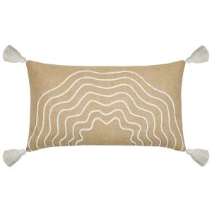 Coussin beige  rectangulaire avec relief jute beige 30x50 cm