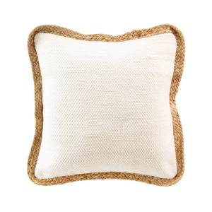 Coussin bifaces avec contour en jute coton/polyester nature…