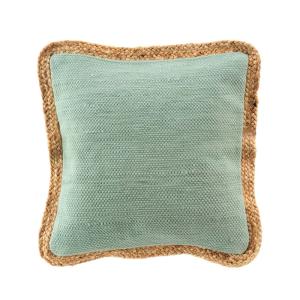 Coussin bifaces avec contour en jute coton/polyester vert 4…