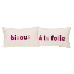 Coussin Bisous Folie  (lot de 2)