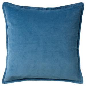 Coussin bleu en velours 50x50 cm uni