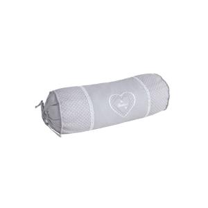 Coussin boudin gris en coton et lin