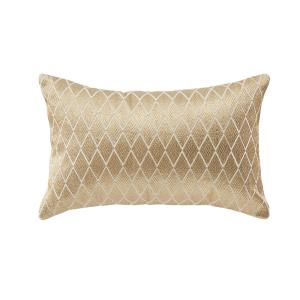 Coussin brodé à motifs géométriques dorés 25x40