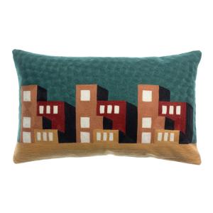 Coussin brodé  en coton multico 40 x 65 cm