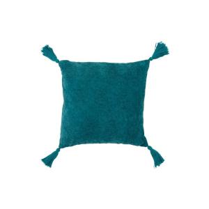 Coussin carré coton turquoise 45x45