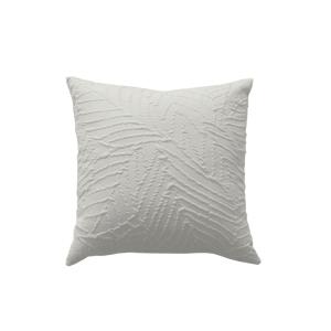 Coussin carré feuillage aspect gaufré polyester ecru 40 x 4…