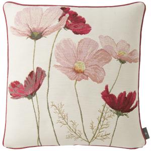 Coussin cosmos tissée made in france blanc   48x48