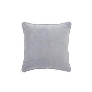 Coussin coton blanc/gris 45x45