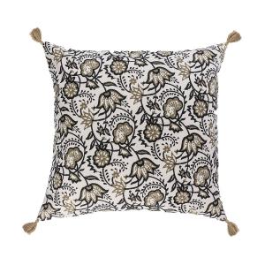 Coussin coton taupe 50x50