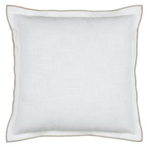 Coussin coton volant plat feston noir blanc 45x45 cm