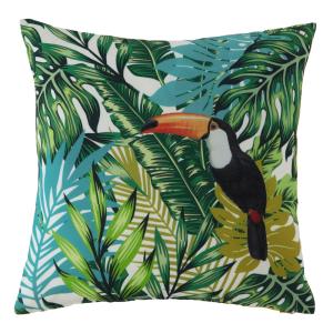 Coussin d'extérieur imprimé tropical multicolore 45x45