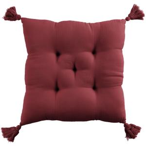 Coussin de chaise gaze de coton uni 40x40 cm