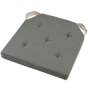 Coussin de chaise réversible bleu vert et lin en coton 38 x…