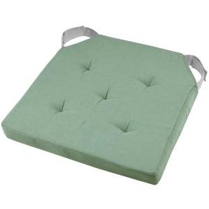 Coussin de chaise réversible jade et gris en coton 38 x 38…