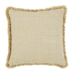 Coussin de jardin en polyester recyclé tissé écru et jaune…