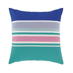 Coussin de jardin imprimé motifs à rayures multicolores 43x…