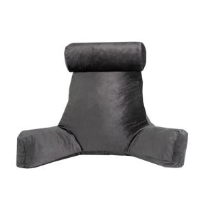 Coussin de lecture déhoussable en velours 80x50x70 cm gris