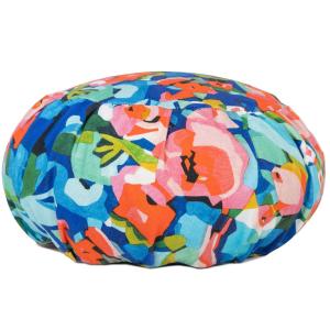 Coussin de méditation en coton imprimé fleuri