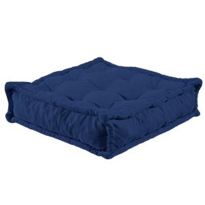 Coussin de sol assise 95 x 95 cm bleu foncé