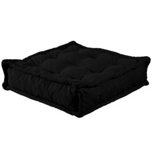 Coussin de sol assise 95 x 95 cm noir