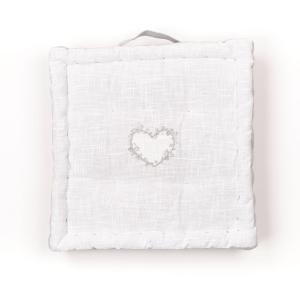 Coussin de sol avec broderies coton uni CHARME