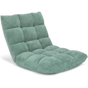 Coussin de sol avec dossier inclinaison réglable vert 105x5…