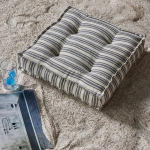 Coussin de sol carré imprimé  40x40cm Ecru