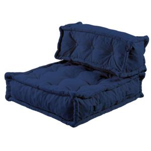 Coussin de sol lot 95x95 cm bleu foncé