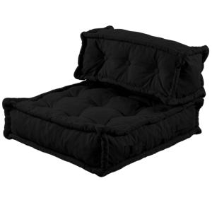 Coussin de sol lot 95x95 cm noir