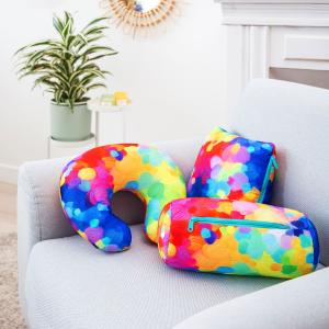 Coussin de voyage pliable 3 en 1 multicolore polyester 39 x…