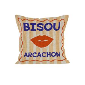 Coussin déco Arcachon polyester jaune 40x40cm