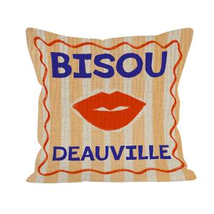 Coussin déco Deauville polyester jaune 40x40cm