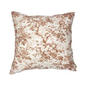 Coussin déco floral en gaze de coton rose carré