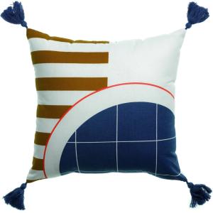 Coussin déco polycoton jaune 40x40 cm