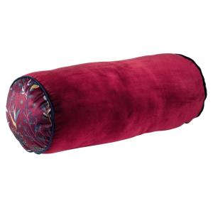 Coussin déco polyester grenat 50x20 cm