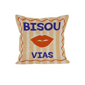 Coussin déco Vias polyester jaune 40x40cm