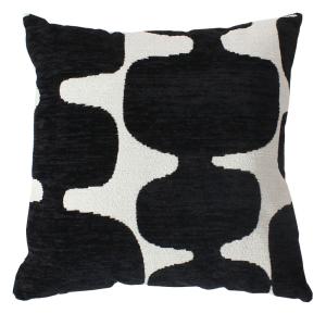 Coussin décoratif déhoussable jacquard motif moderne polyes…