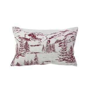 Coussin décoratif déhoussable style montagne coton rouge 30…