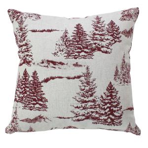 Coussin décoratif déhoussable style montagne coton rouge 40…